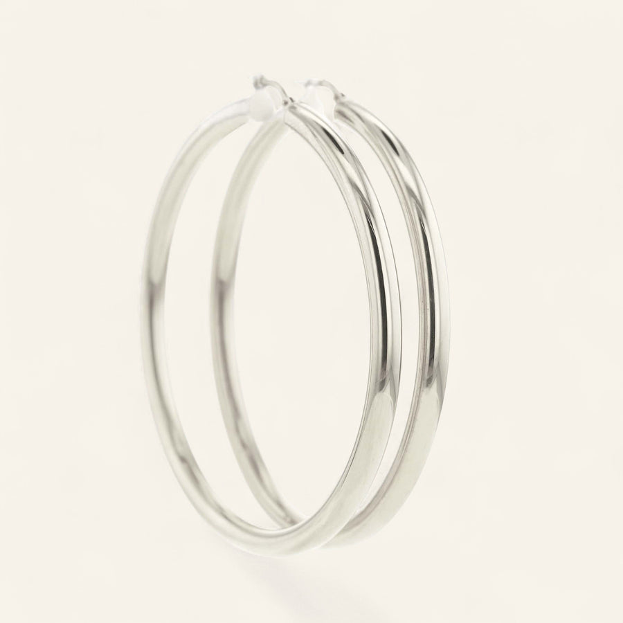 Chunky hoops silver Clearance
