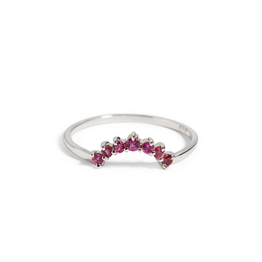 The Ruby Halo Ring in Silver-Ring-Black Betty Design