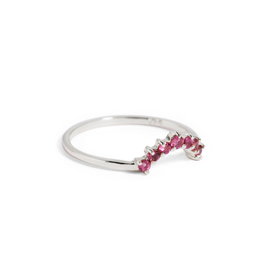 The Ruby Halo Ring in Silver-Ring-Black Betty Design