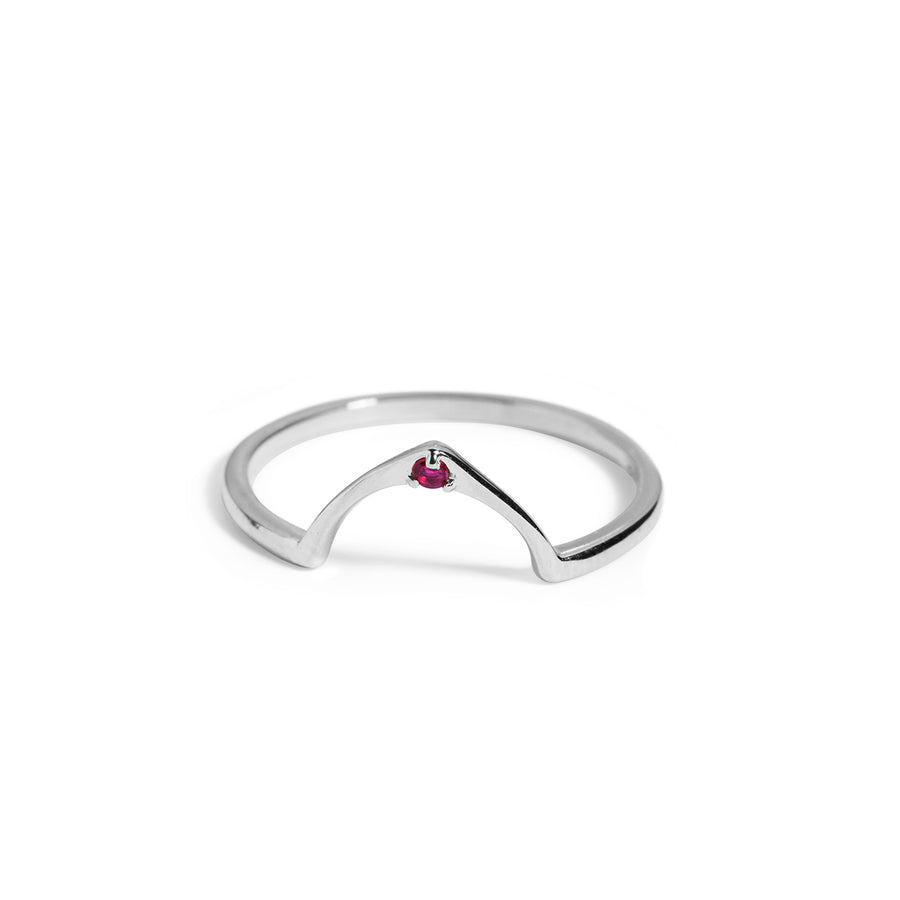 The Wishbone Ruby Ring in Silver-Ring-Black Betty Design