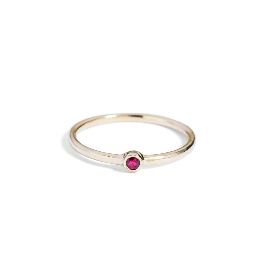 The Mini Ruby Stacker in 9kt Gold-Ring-Black Betty Design