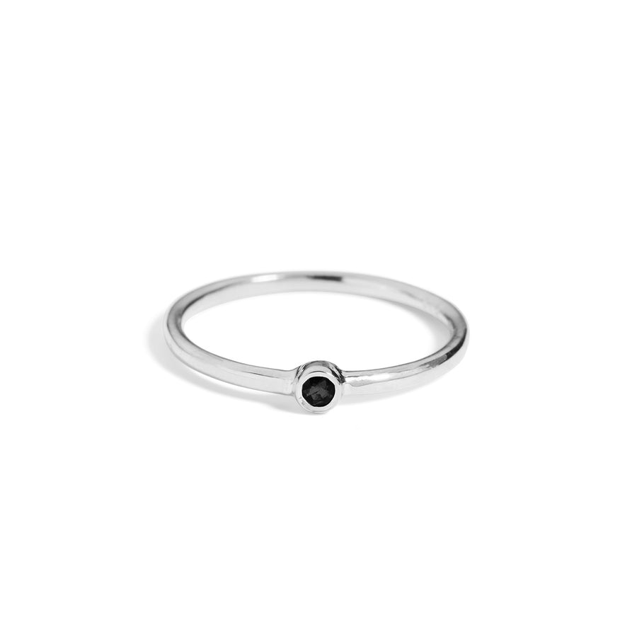 The Mini Spinel Stacker in Silver-Ring-Black Betty Design