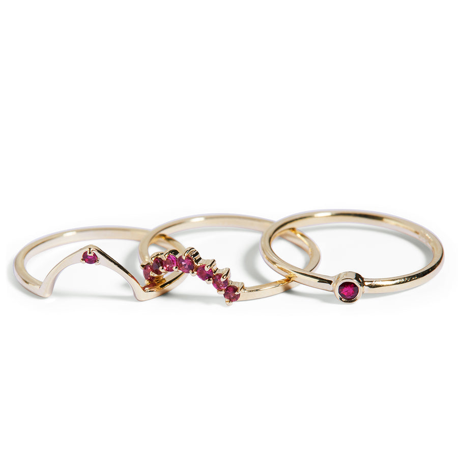 The Wishbone Ruby Ring in Gold-Ring-Black Betty Design