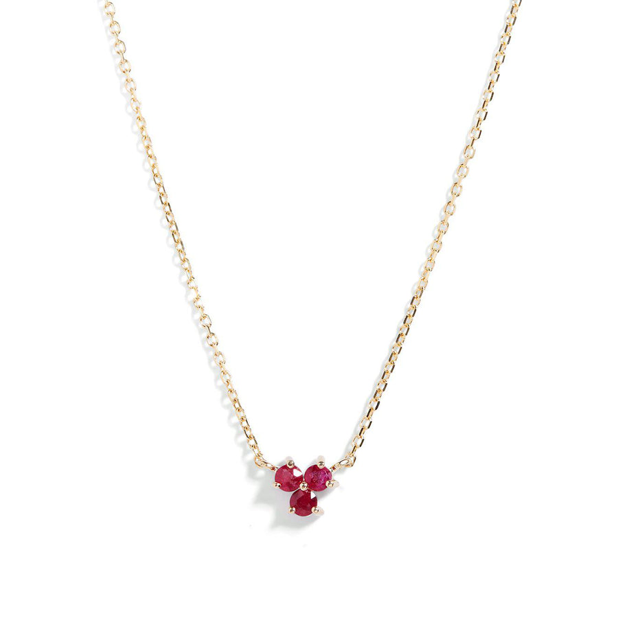The Trio Ruby Necklace in 9kt Gold-Necklace-Black Betty Design