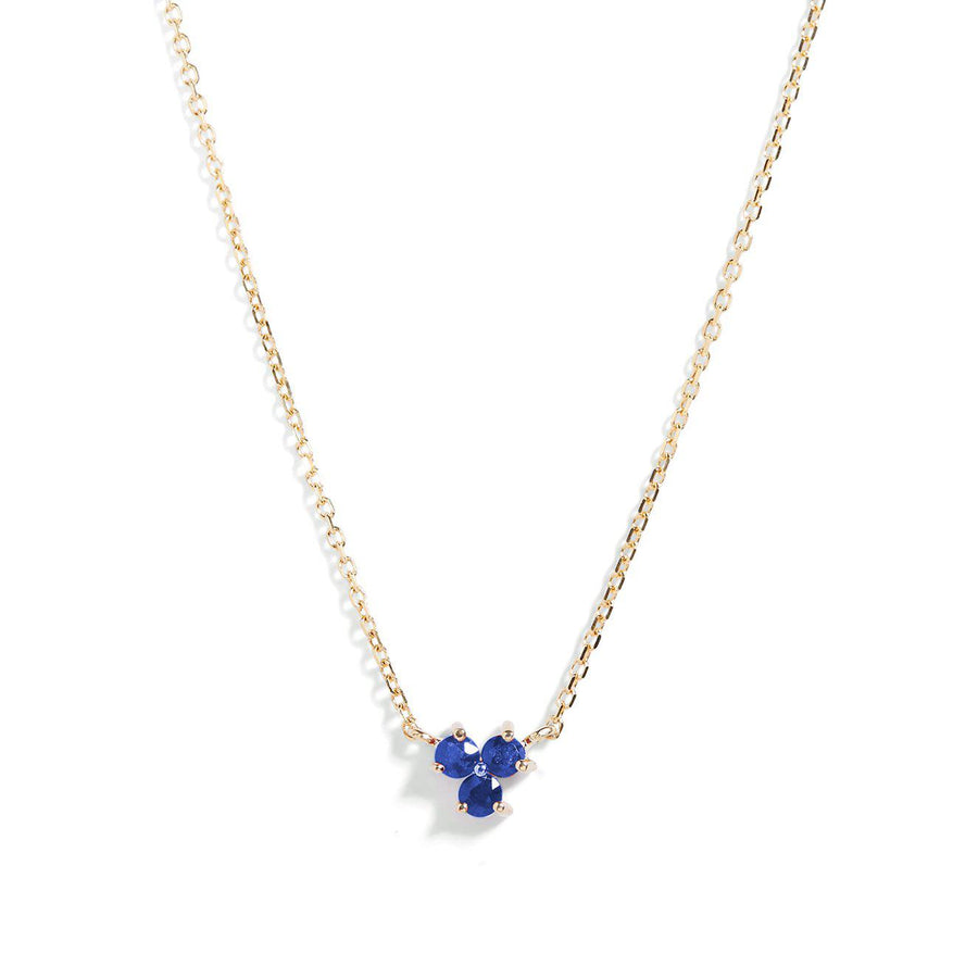 The Trio Sapphire Necklace in 9kt Gold-Necklace-Black Betty Design