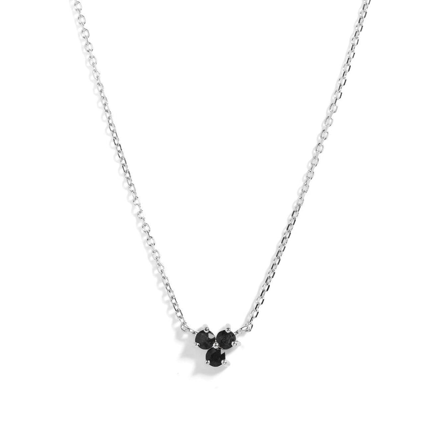 The Trio Spinel Necklace in Silver-Necklace-Black Betty Design
