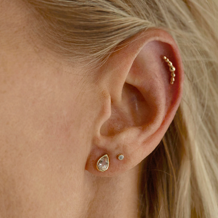 The Crescent Balled Cluster Stud in 9kt Yellow Gold