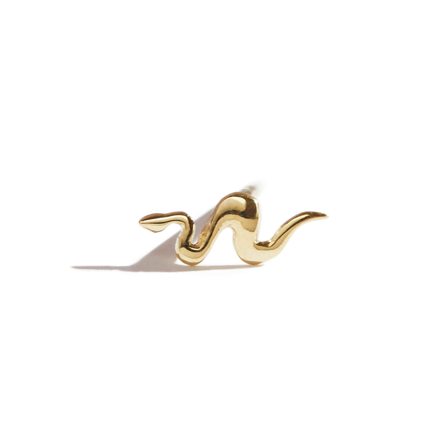 The 9kt Yellow Gold Snake Stud-Earrings-Black Betty Design