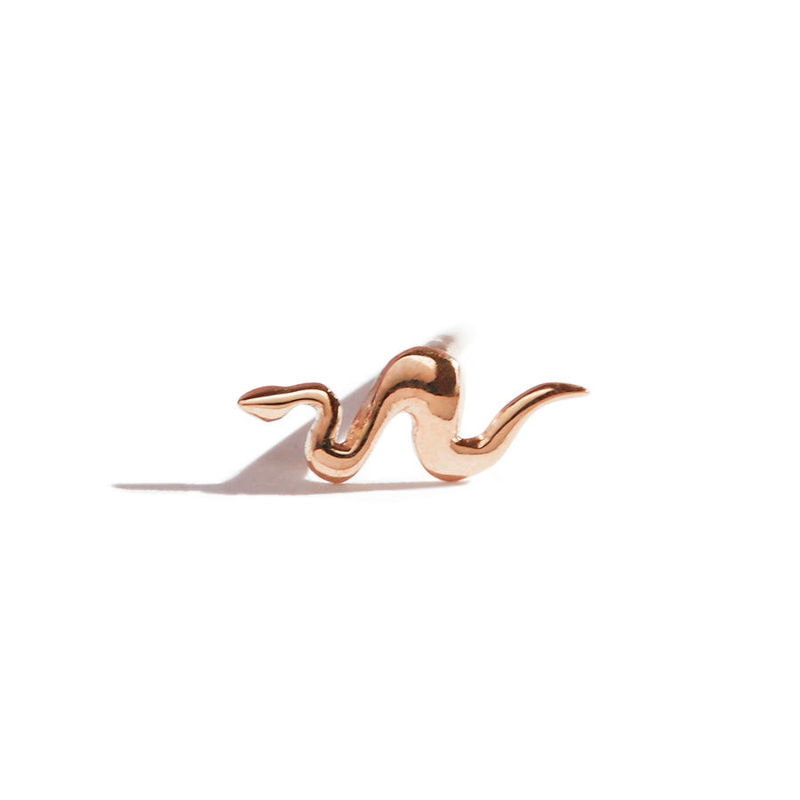 The 9kt Rose Gold Snake Stud-Earrings-Black Betty Design