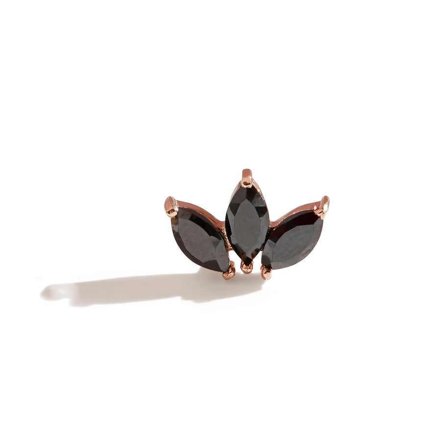 The Tri Spinel Marquise Stud in 9kt Rose Gold-Earrings-Black Betty Design