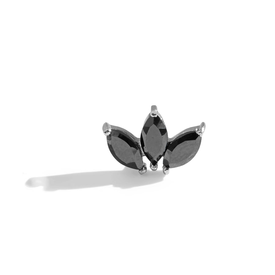 The Tri Spinel Marquise Stud in 9kt White Gold-Earrings-Black Betty Design