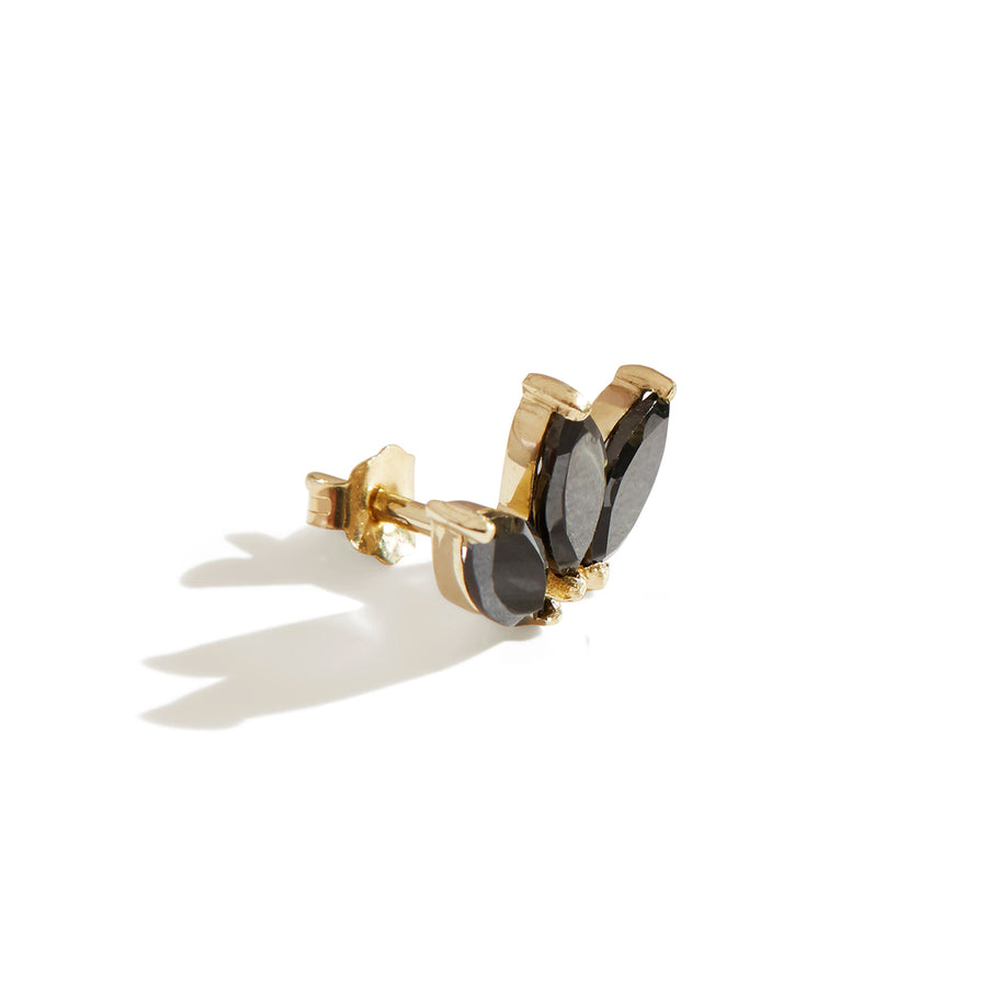 The Tri Spinel Marquise Stud in 9kt Gold-Earrings-Black Betty Design