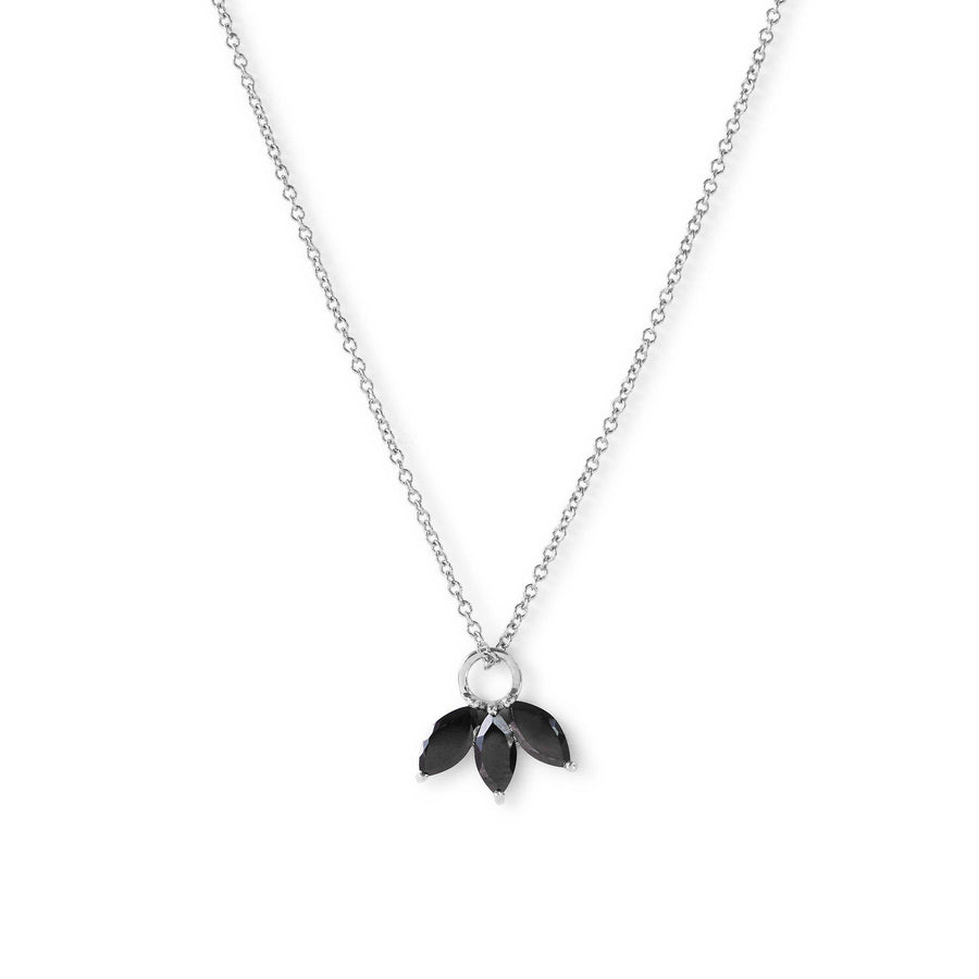 The Tri Spinel Marquise Necklace in Silver-Necklace-Black Betty Design