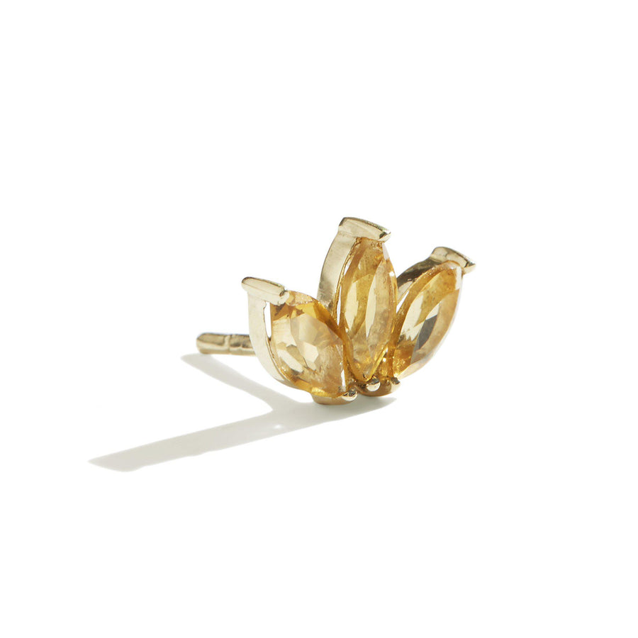 The Tri Citrine Marquise Stud in 9kt Gold-Earrings-Black Betty Design