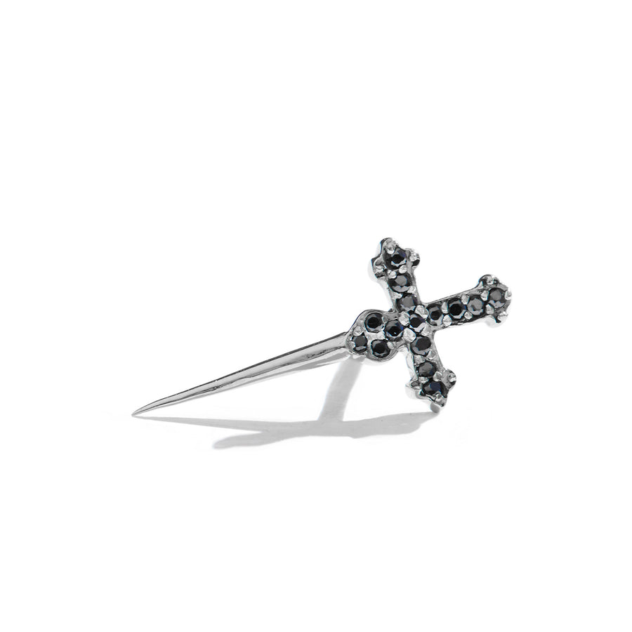The Stoned Dagger Stud in Silver-Earrings-Black Betty Design