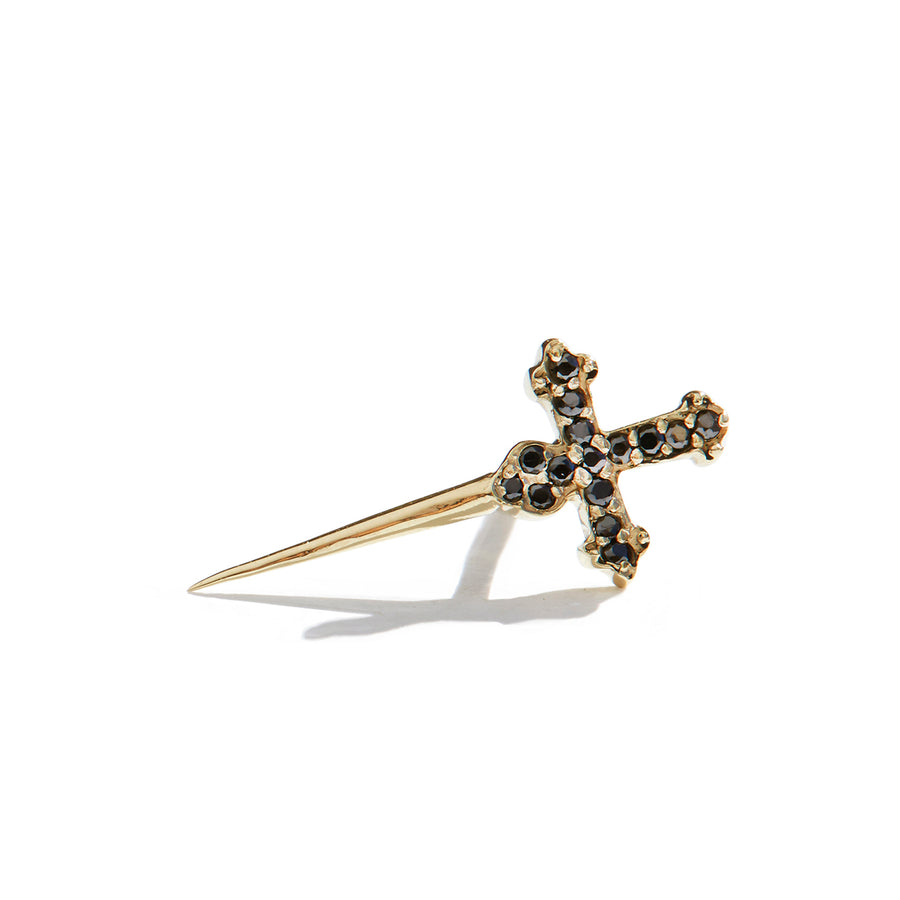 The Stoned Dagger Stud in 9kt Gold-Earrings-Black Betty Design