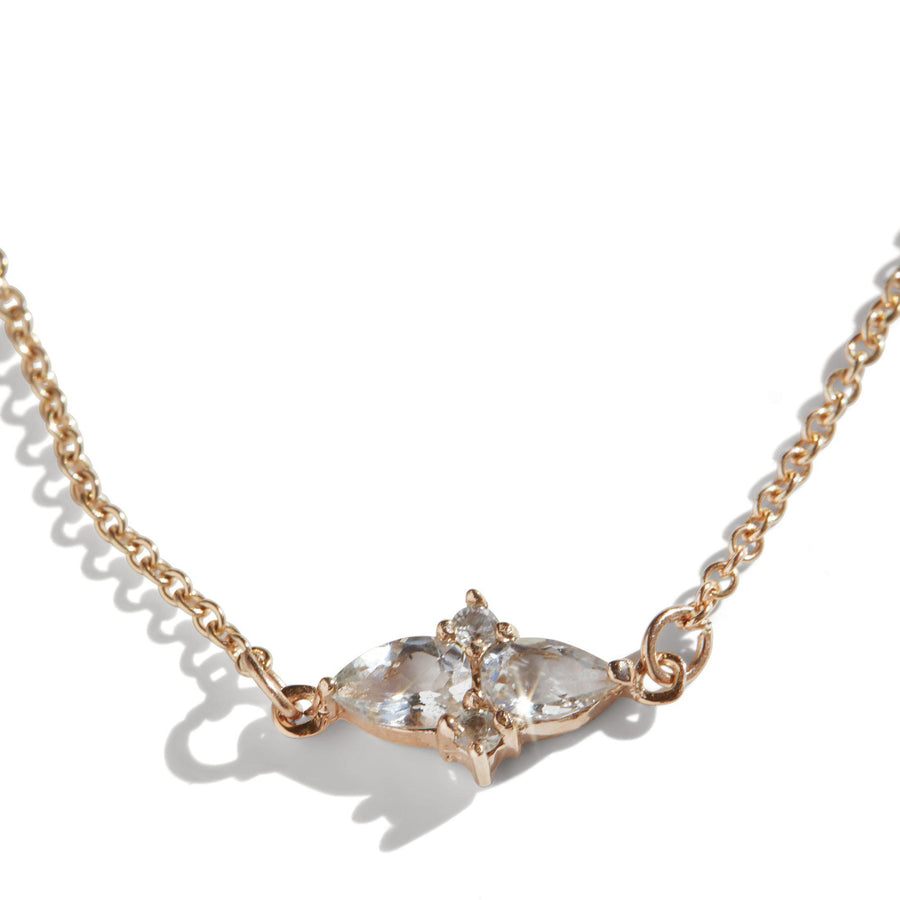 The Double Pear Cluster White Topaz Bracelet in 9kt Rose Gold-Black Betty Jewellery Design, South Africa