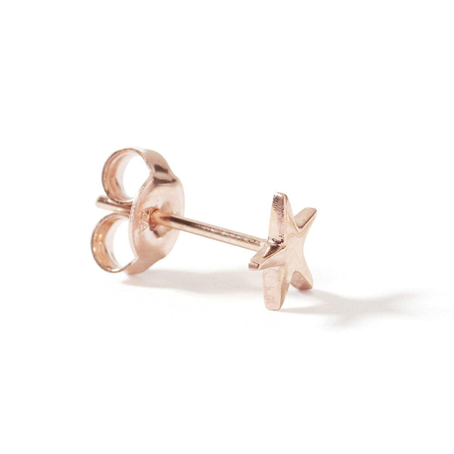 The Star Stud in Rose Gold - Single-Earrings-Black Betty Design