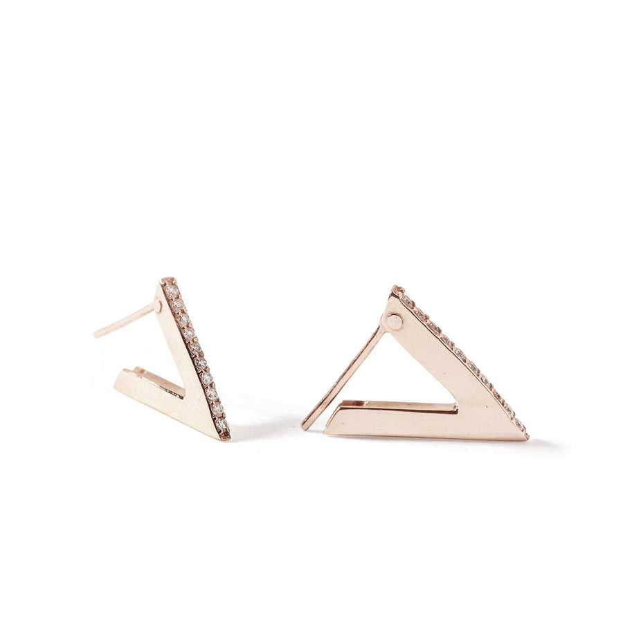 The Rose Diamond Triangle Earring-Earrings-Black Betty Design