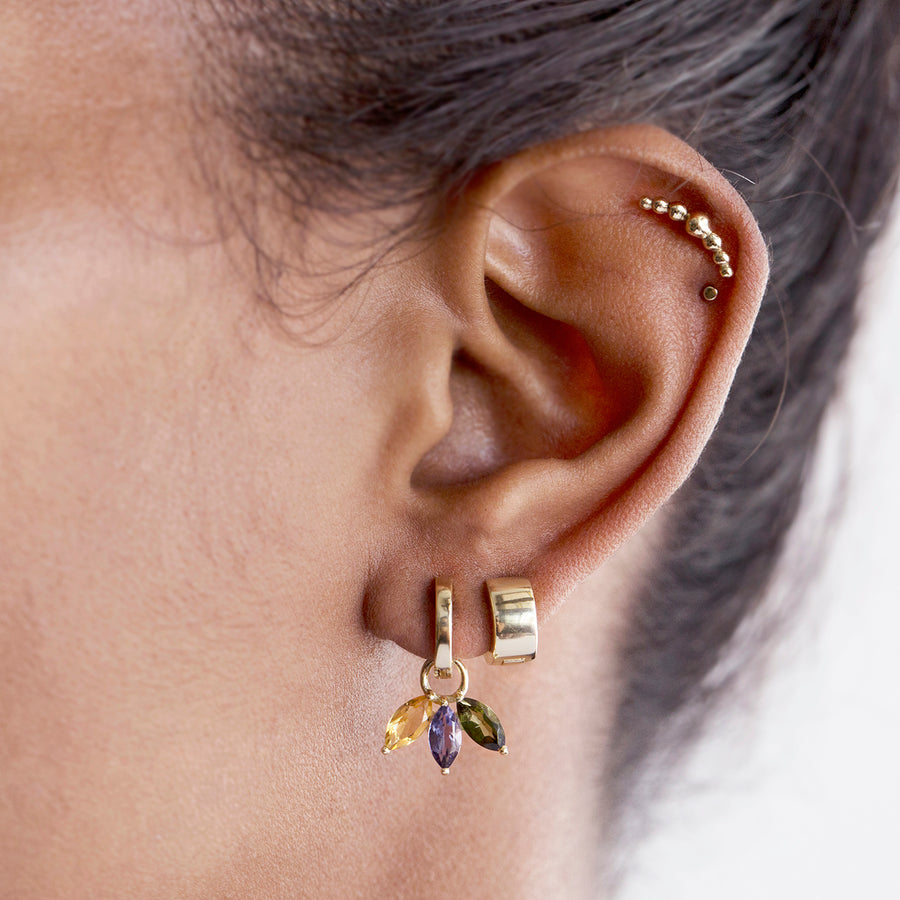 The Crescent Balled Cluster Stud in 9kt Gold-Earrings-Black Betty Design