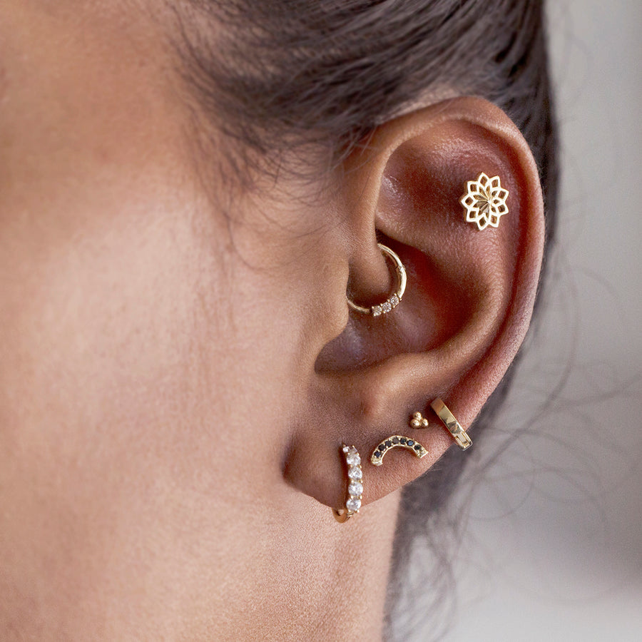 The Black Diamond Rainbow Stud in 9kt Gold-Earrings-Black Betty Design