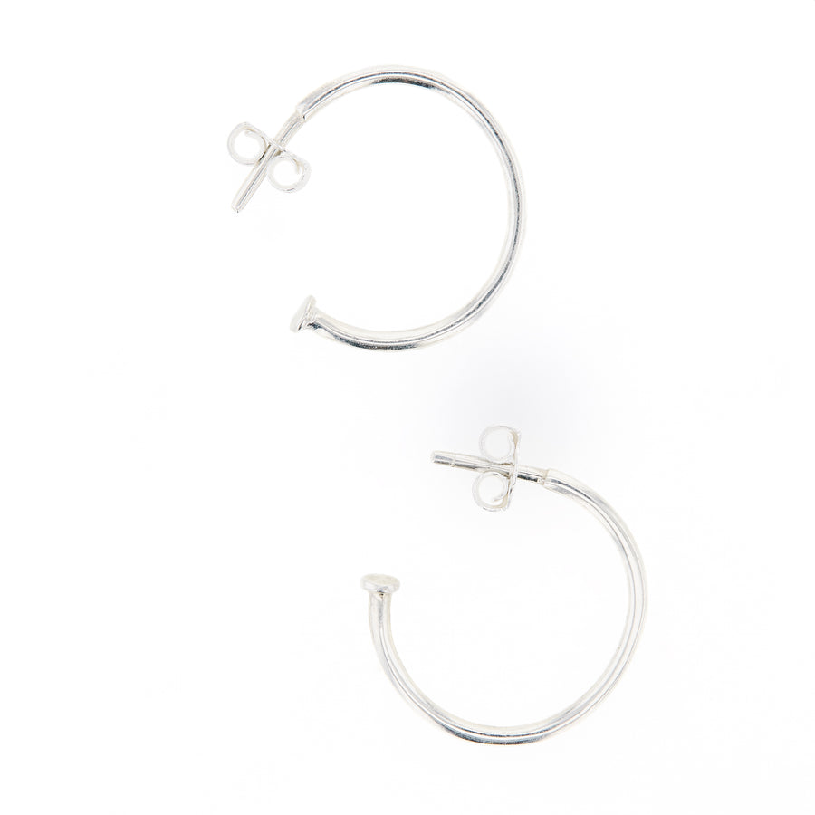 The Open Hoops in Silver (pair)