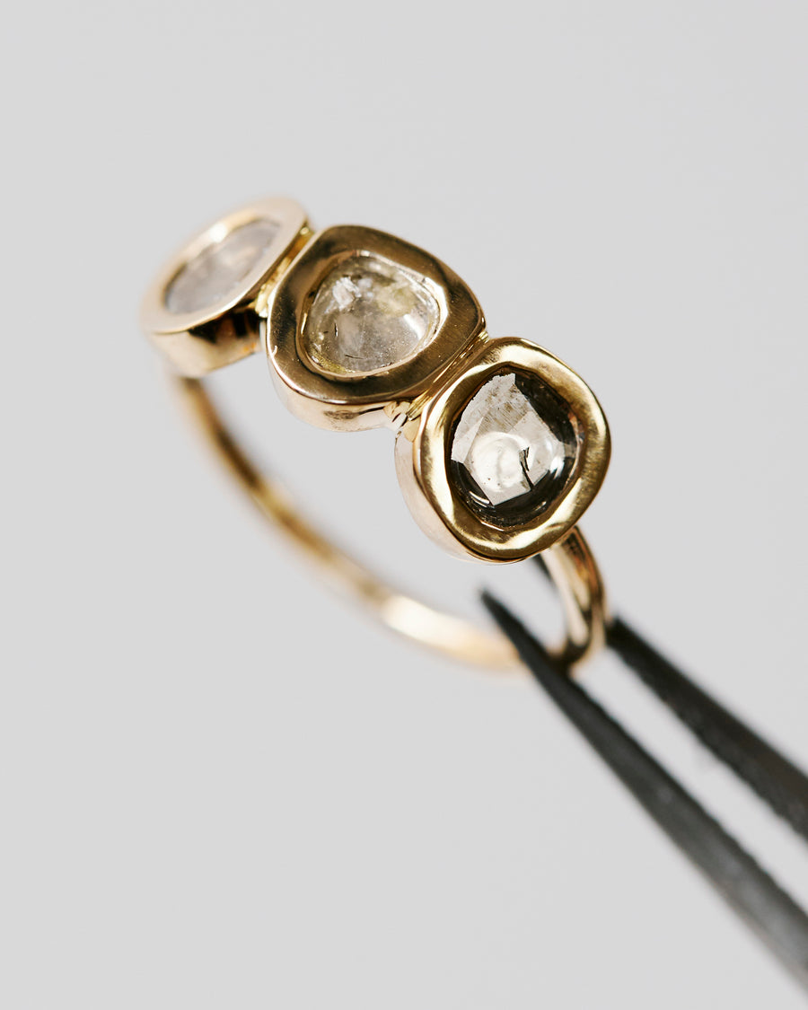 The Statement 3 Polki Diamond Ring