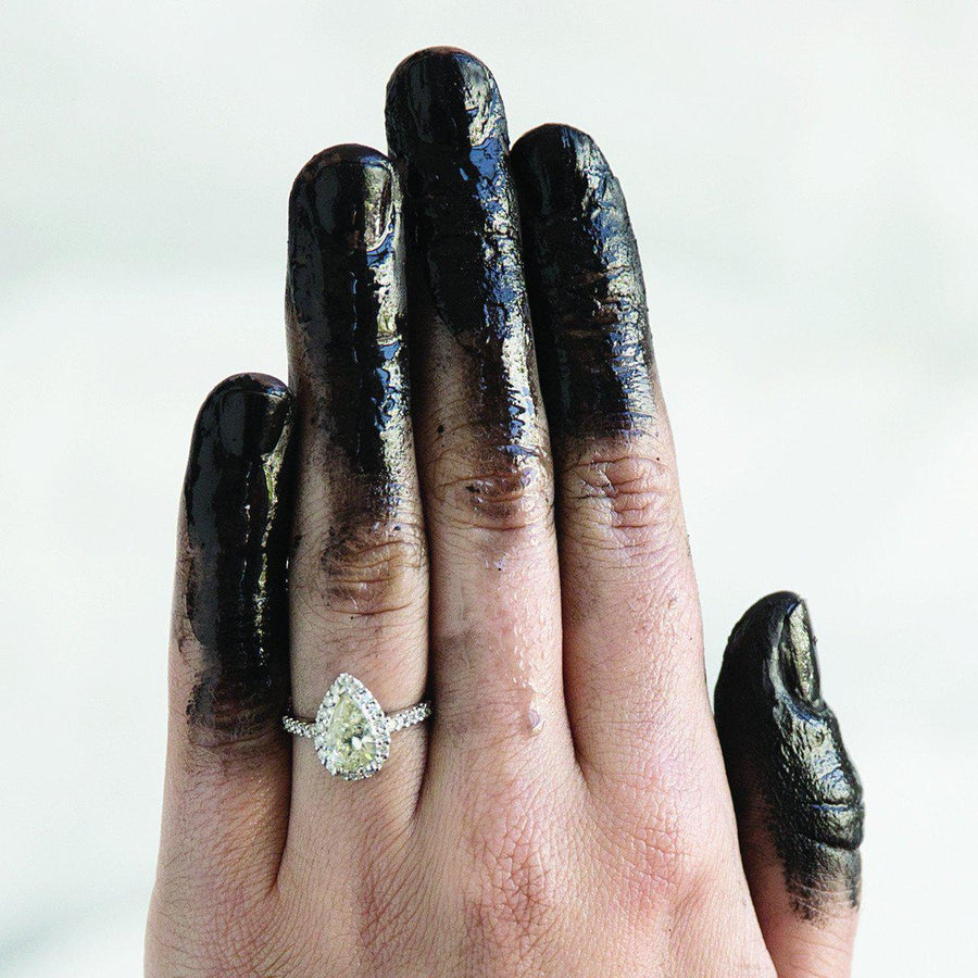 Pear Cut Halo Ring-Ring-Black Betty Design