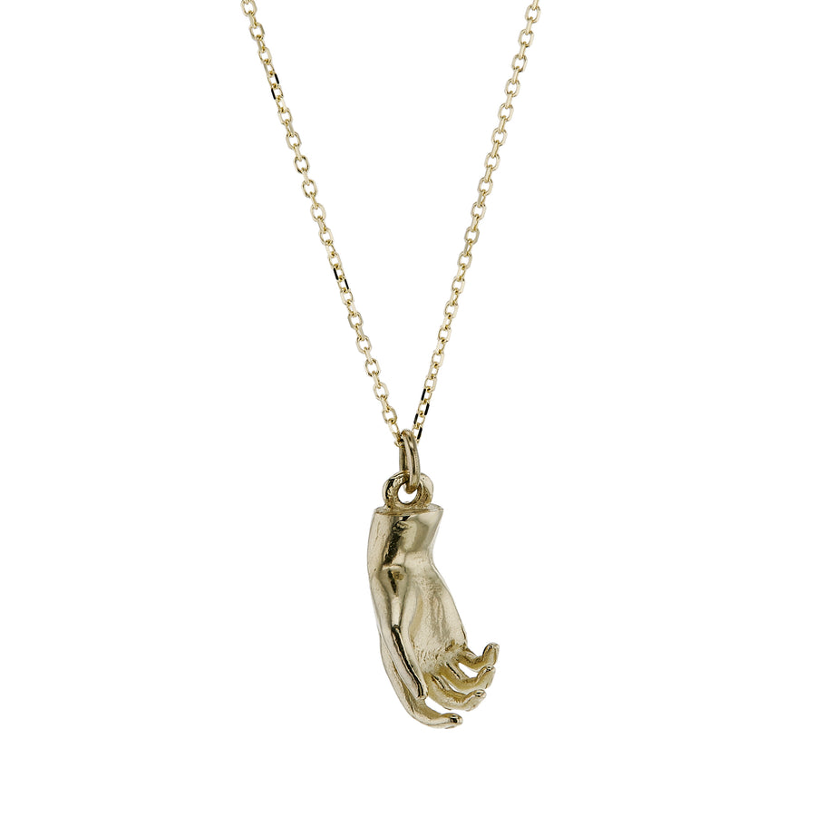 The Wild Card (Hand of Love) Necklace in 9kt Yellow Gold