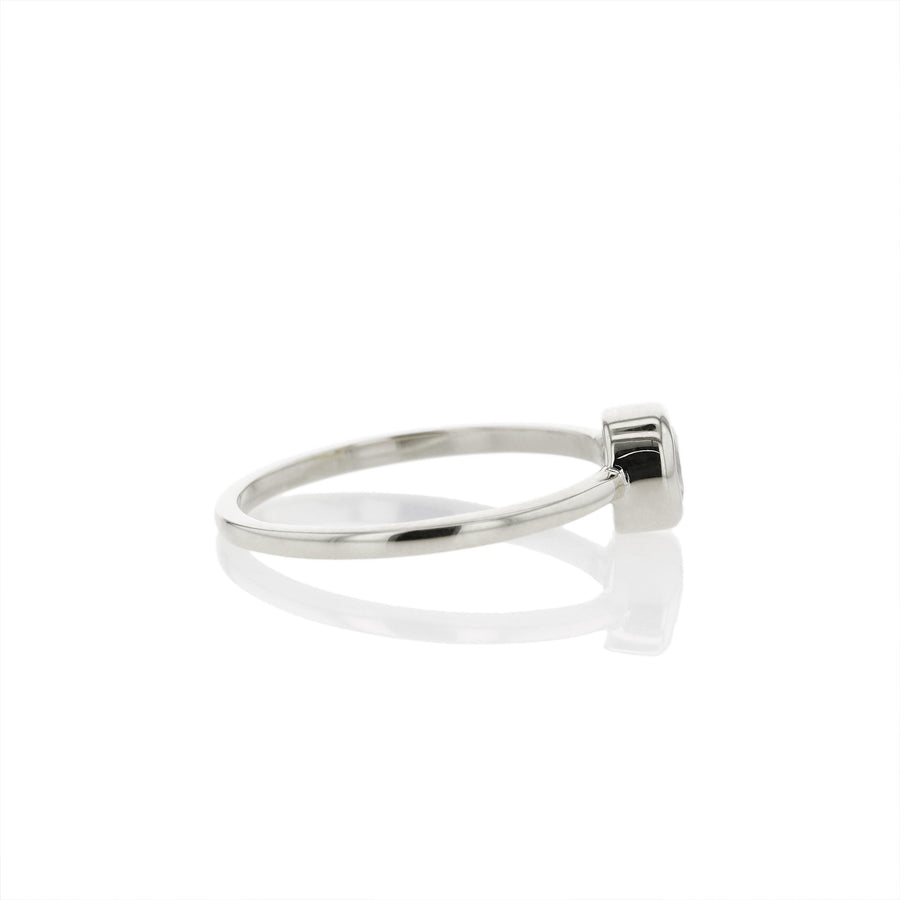 The Pear Cut Moonstone Stacker in Silver