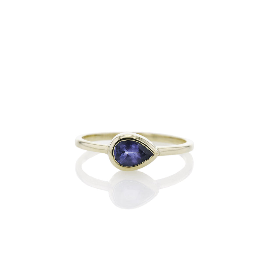 The Pear Cut Tanzanite Stacker in 9kt Gold