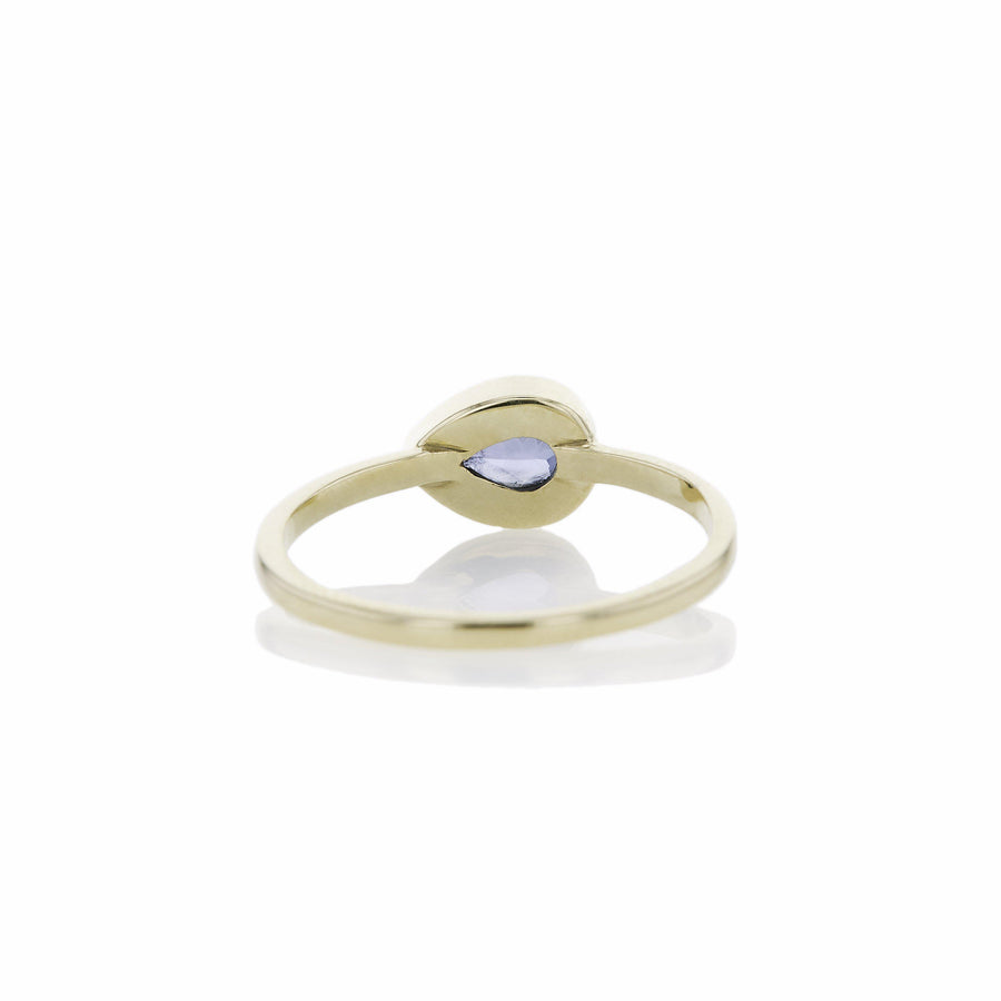 The Pear Cut Tanzanite Stacker in 9kt Gold