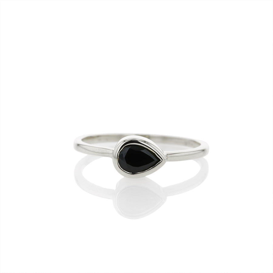 The Pear Cut Spinel Stacker in Silver