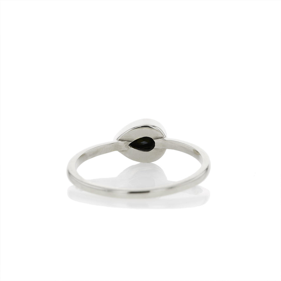 The Pear Cut Spinel Stacker in Silver