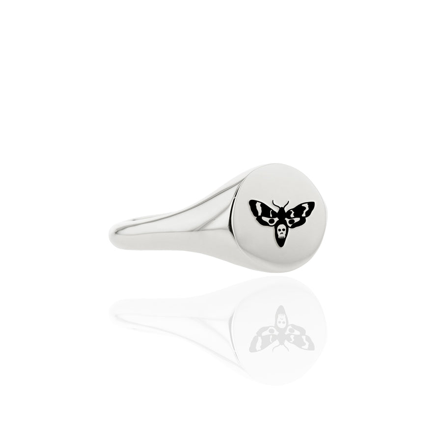 The Death Head Moth's Chunky Signet Ring in Silver