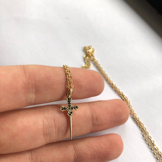 ZENTREE Miniature Sword Necklace for Cross Knife Pendant Clavicle Dagger  Simple Jewelry - Walmart.com
