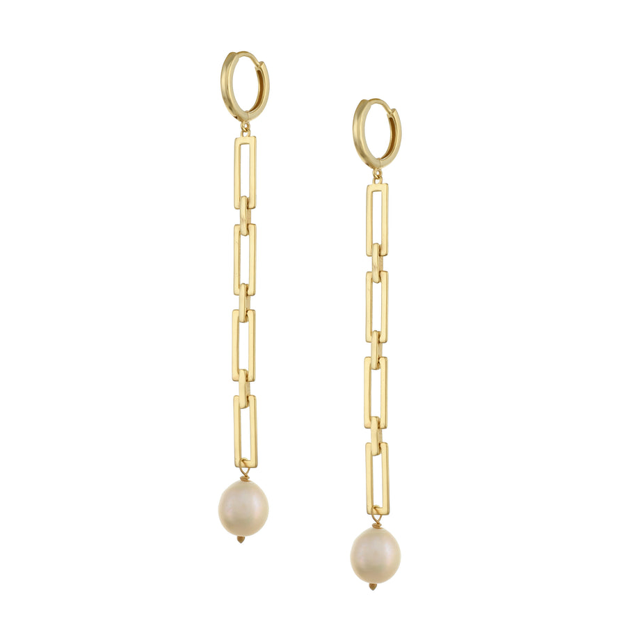 The Chained Pearl Drop Earrings