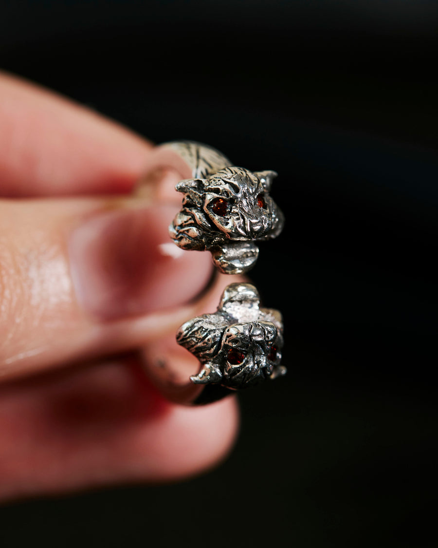 The Dual Tiger Ring in Silver