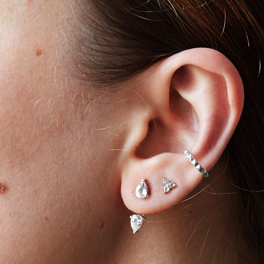 Silver Faceted Ear Cuff-Earrings-Black Betty Design