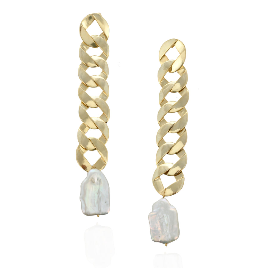 The Chunky Chained Pearl Earrings