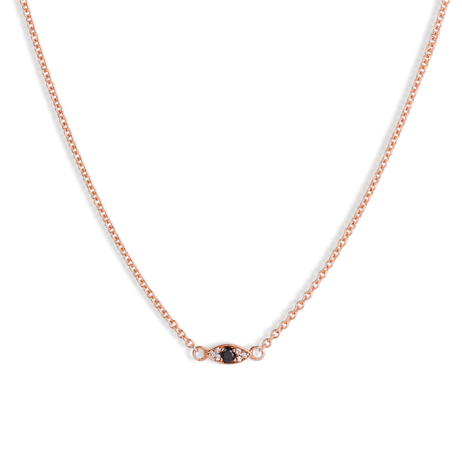 The 9kt Rose Gold Mini Evil Eye Choker-Necklace-Black Betty Design
