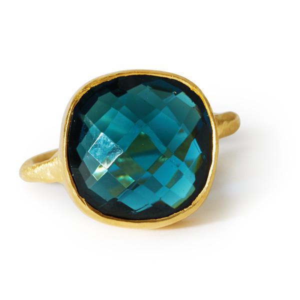 The Brushed Square Stone Ring-Ring-Black Betty Design