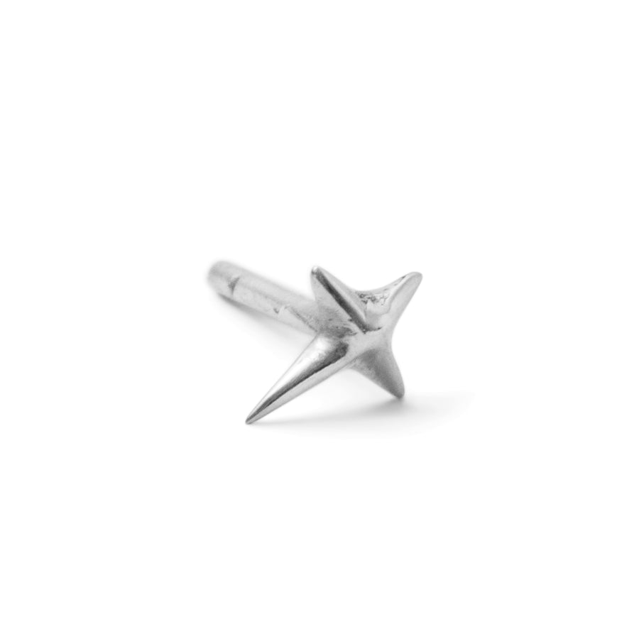 The Northern Star Stud in 9kt White Gold-Earrings-Black Betty Design