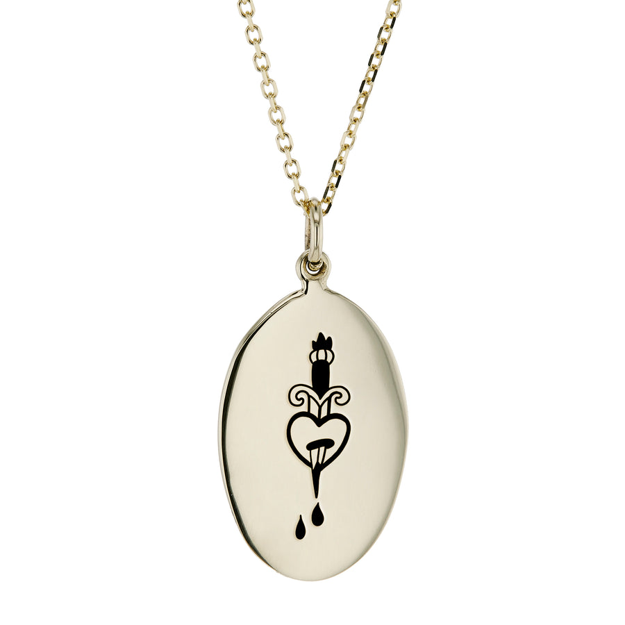 The Pierced Heart Necklace in Gold
