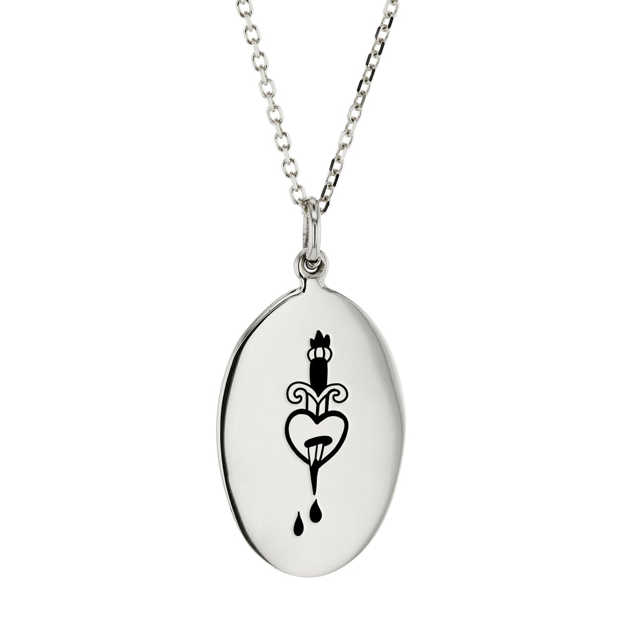 The Pierced Heart Necklace in Silver