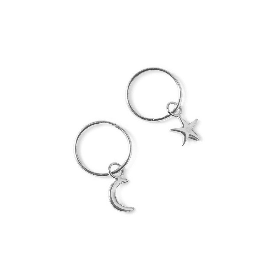 The Moon Sleeper in Silver-Earrings-Black Betty Design