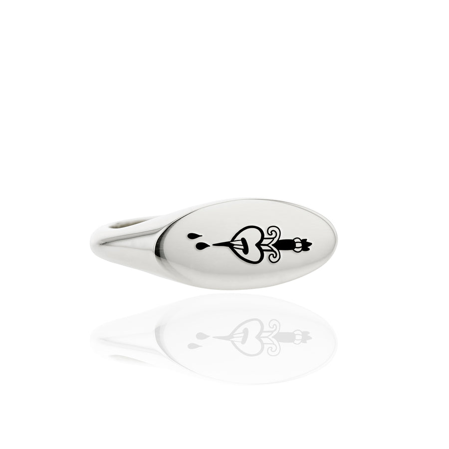 The Pierced Heart's Chunky Signet Ring in Silver