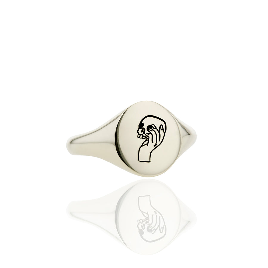 The Soliloquy's Slim Signet Ring in Gold
