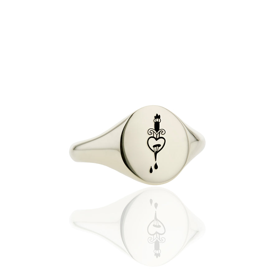 The Pierced Heart's Chunky Signet Ring in Gold