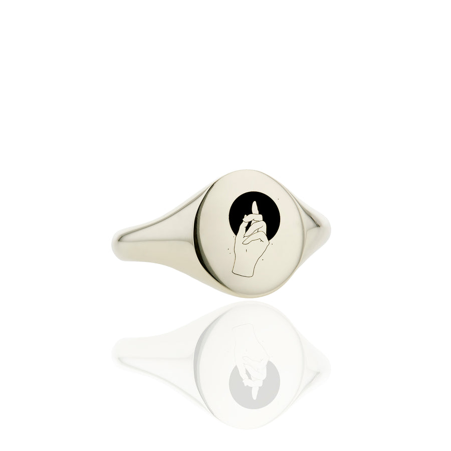 The Poised Hand's Chunky Signet Ring in Gold